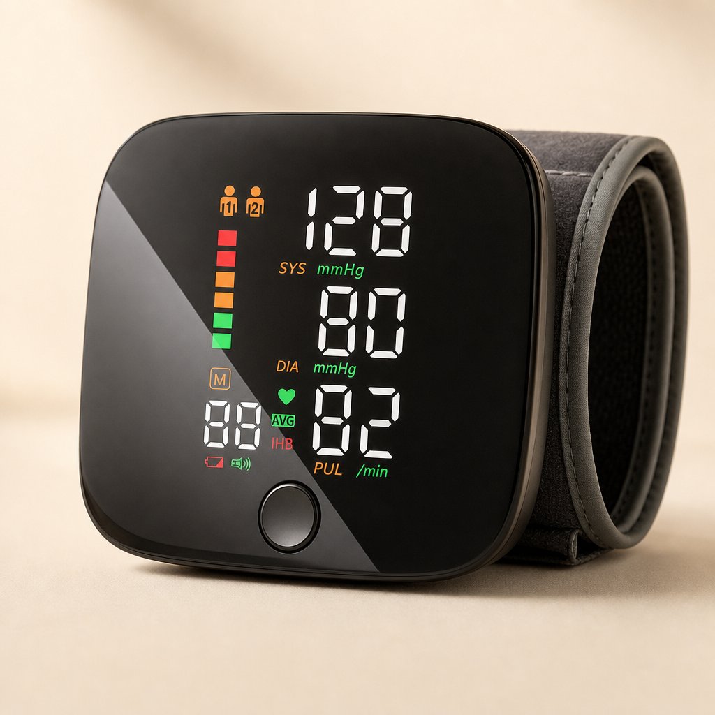 Wrist Blood Pressure Monitor Rechargeable - Digital Voice Sphygmomanometer Heart Rate Tensiometer Home Health Care