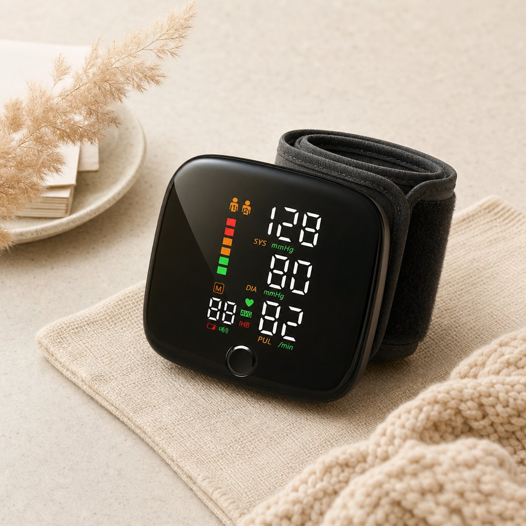 Wrist Blood Pressure Monitor Rechargeable - Digital Voice Sphygmomanometer Heart Rate Tensiometer Home Health Care