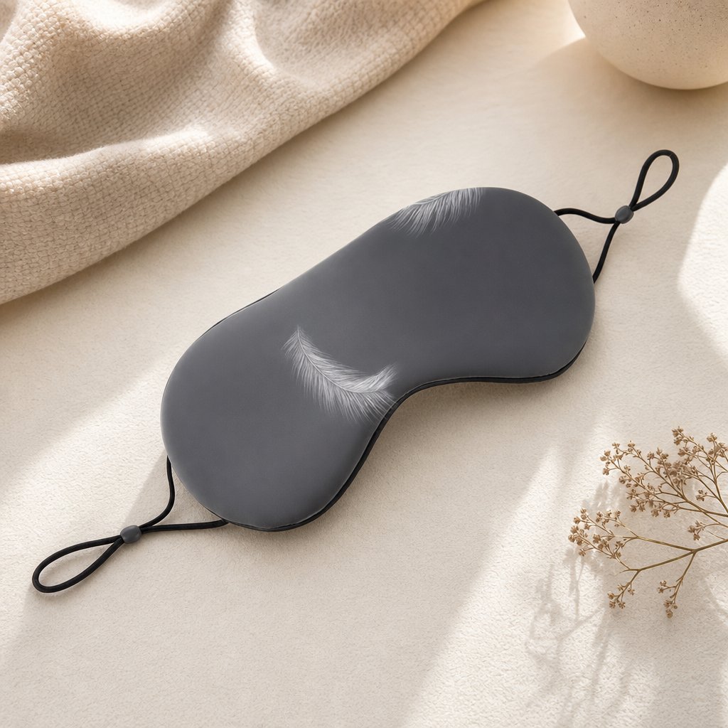 Silk Eye Mask Warm Cool Dual Use - Sleeping Mask Travel Light Blocking Breathable Adjustable Eye Cover Blindfold