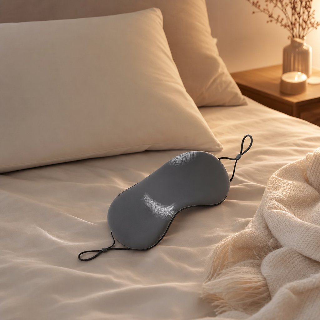 Silk Eye Mask Warm Cool Dual Use - Sleeping Mask Travel Light Blocking Breathable Adjustable Eye Cover Blindfold