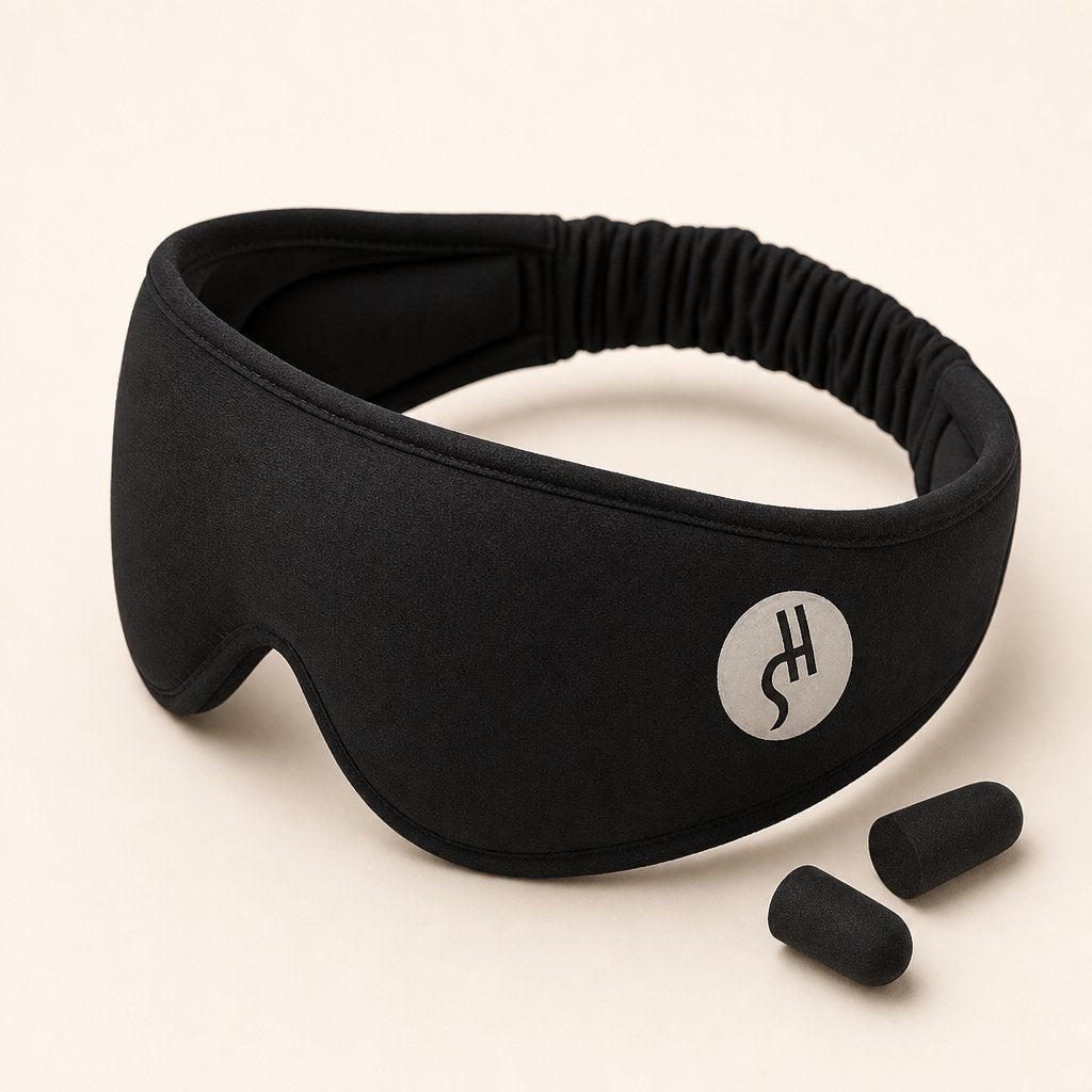 Sleep Earplugs Eye Mask Set 2 in 1 - Noise Reduction Travel Nap Sound Insulation Earmuffs Better Sleep Anywhere Kit