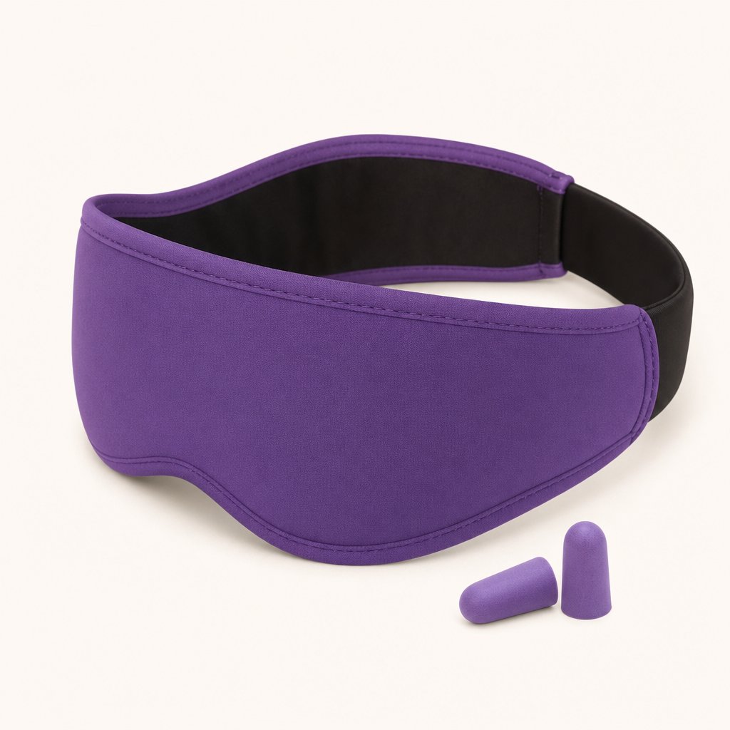 Sleep Earplugs Eye Mask Set 2 in 1 - Noise Reduction Travel Nap Sound Insulation Earmuffs Better Sleep Anywhere Kit