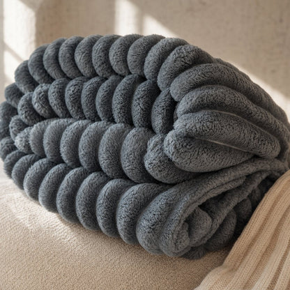 Weighted Blanket Adults Breathable - Heavy Striped Blanket Sleep Anxiety Relief Sensory Calming Bed Sheet Nap Pet Cover