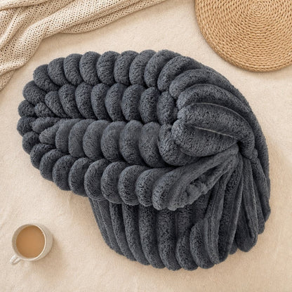 Weighted Blanket Adults Breathable - Heavy Striped Blanket Sleep Anxiety Relief Sensory Calming Bed Sheet Nap Pet Cover