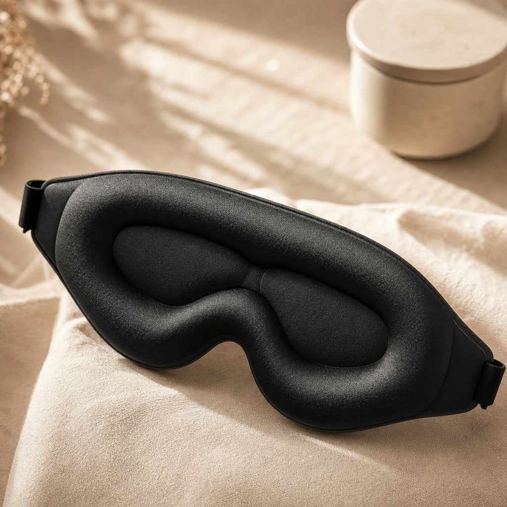 3D Cooling Sleep Eye Mask Men Women - Pressure Free Full Light Block Blackout Adjustable Strap Travel Sleeping Aid