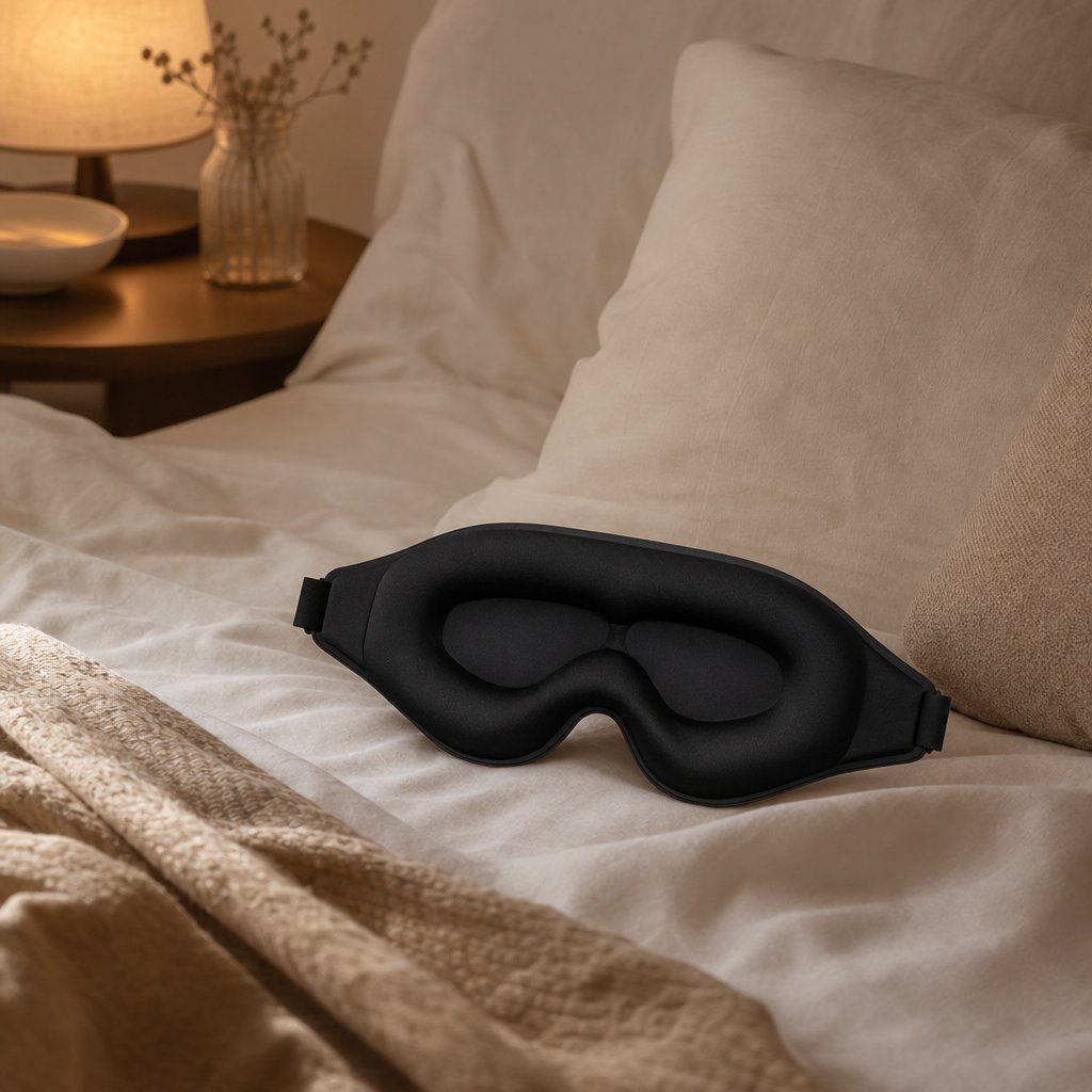 3D Cooling Sleep Eye Mask Men Women - Pressure Free Full Light Block Blackout Adjustable Strap Travel Sleeping Aid