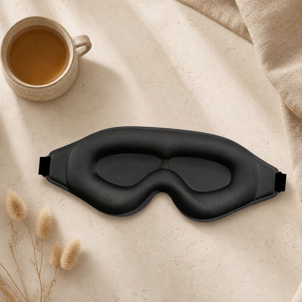3D Cooling Sleep Eye Mask Men Women - Pressure Free Full Light Block Blackout Adjustable Strap Travel Sleeping Aid