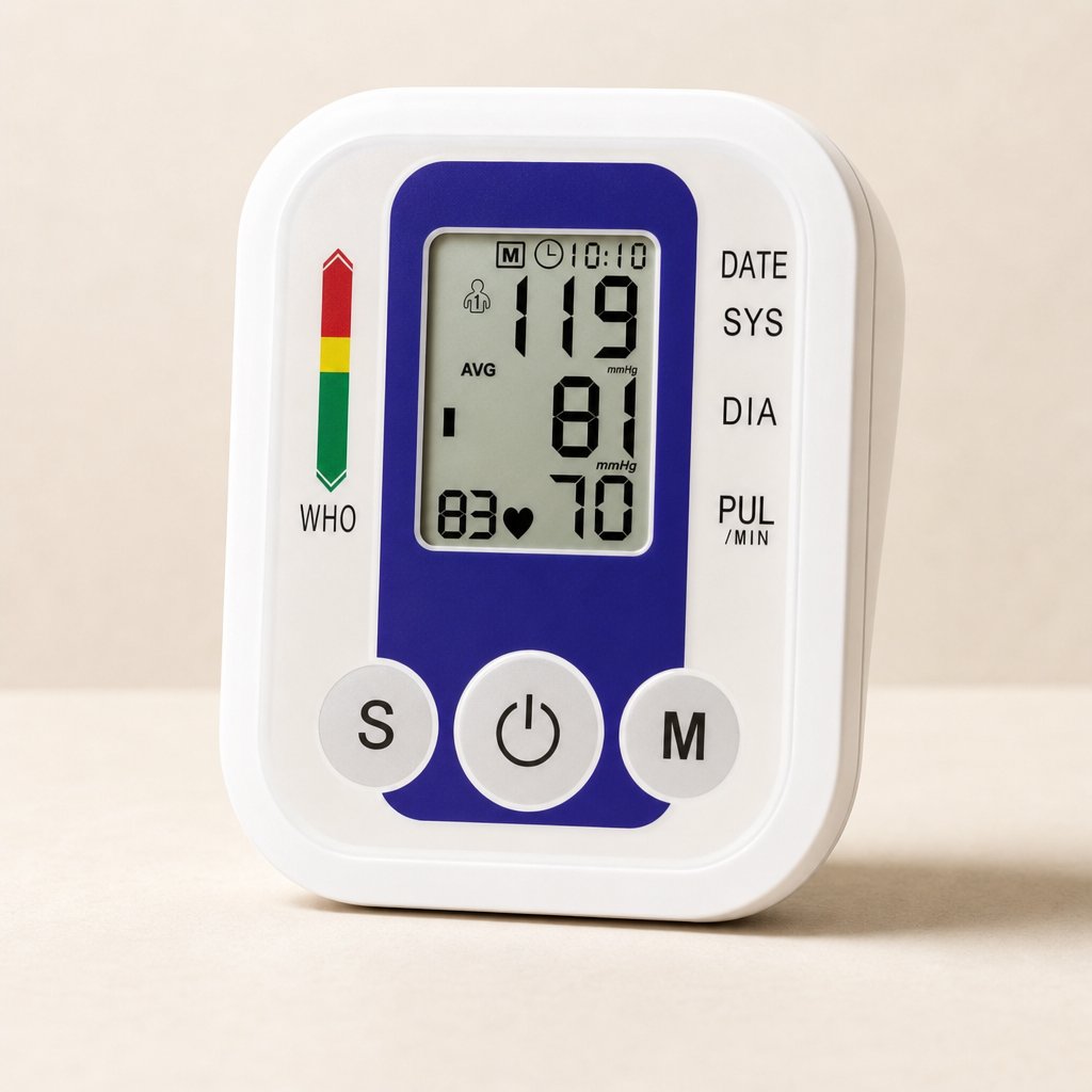 Blood Pressure Monitor Upper Arm Digital Automatic - BP Cuff Sensor Kit Heart Rate Pulse Meter Tonometer Home Health