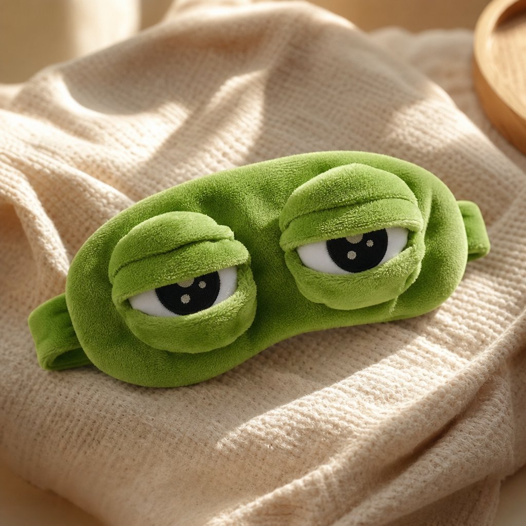 Plush Sleep Eye Mask Cute Character - Super Soft Blindfold Light Blocking Travel Sleeping Aid Kids Teens Adults