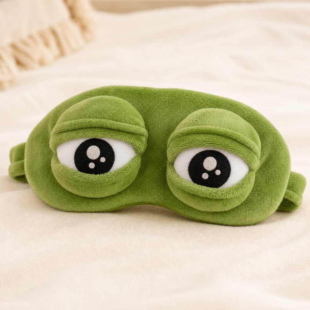 Plush Sleep Eye Mask Cute Character - Super Soft Blindfold Light Blocking Travel Sleeping Aid Kids Teens Adults