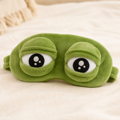 Plush Sleep Eye Mask Cute Character - Super Soft Blindfold Light Blocking Travel Sleeping Aid Kids Teens Adults