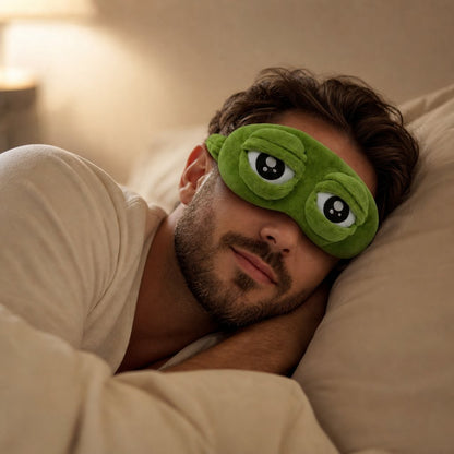 Plush Sleep Eye Mask Cute Character - Super Soft Blindfold Light Blocking Travel Sleeping Aid Kids Teens Adults