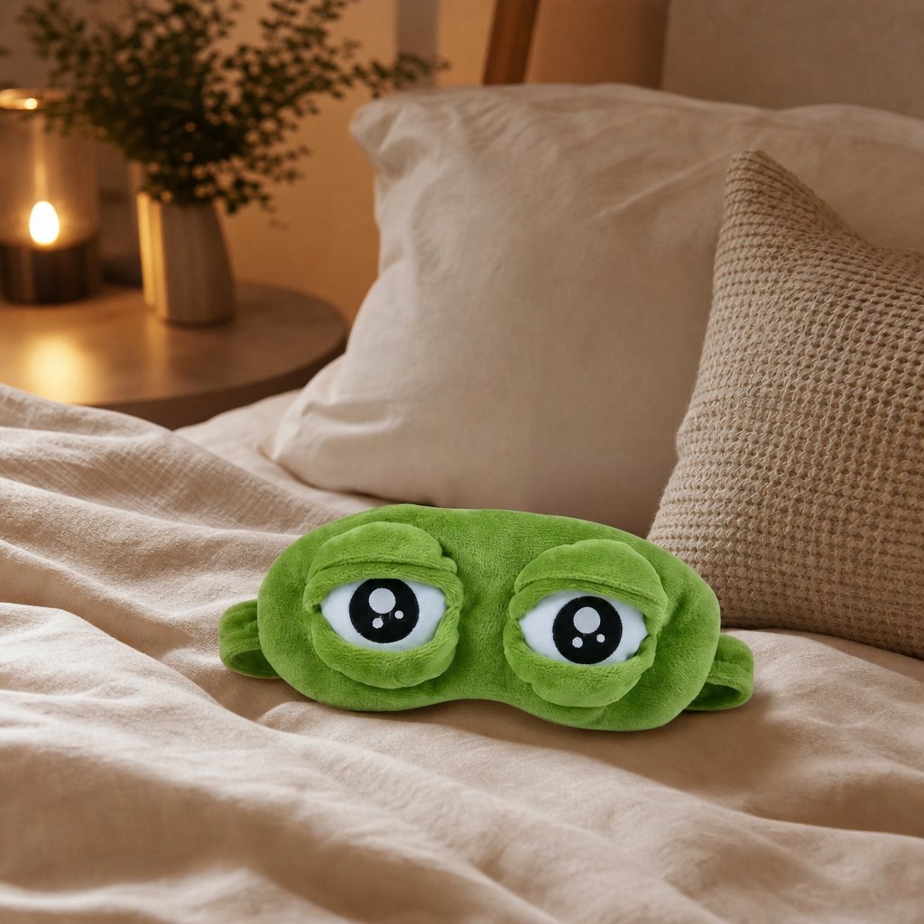Plush Sleep Eye Mask Cute Character - Super Soft Blindfold Light Blocking Travel Sleeping Aid Kids Teens Adults