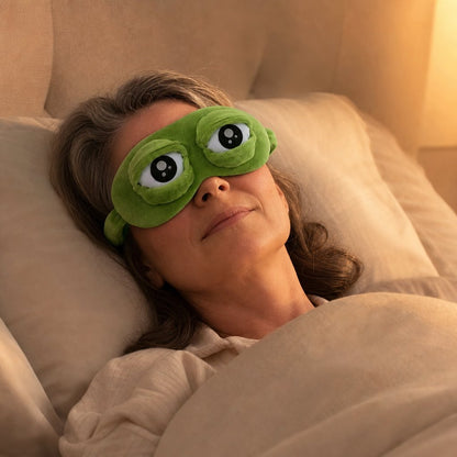 Plush Sleep Eye Mask Cute Character - Super Soft Blindfold Light Blocking Travel Sleeping Aid Kids Teens Adults
