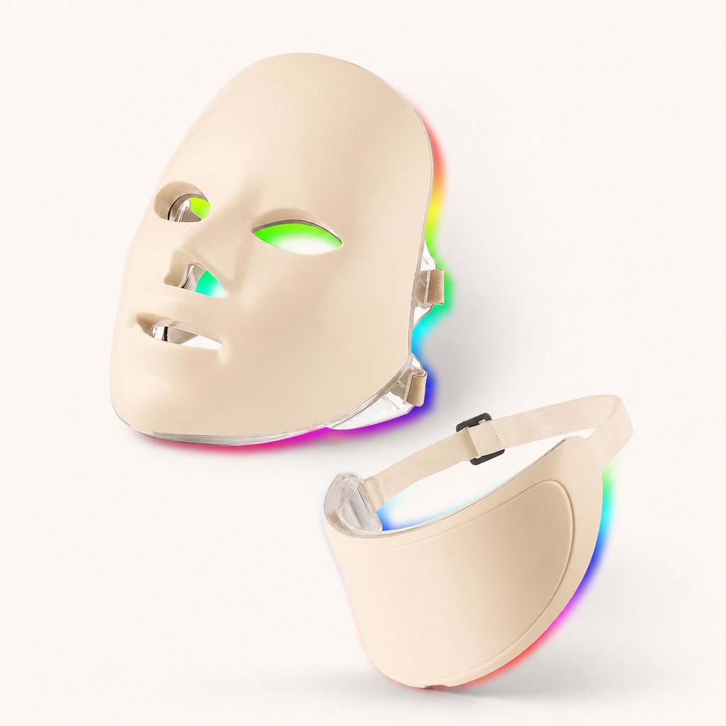 LED Red Light Therapy Face Mask 7 Color - Neck Anti-Aging Skin Tightening Lifting Whitening Bio Light Beauty Home Device