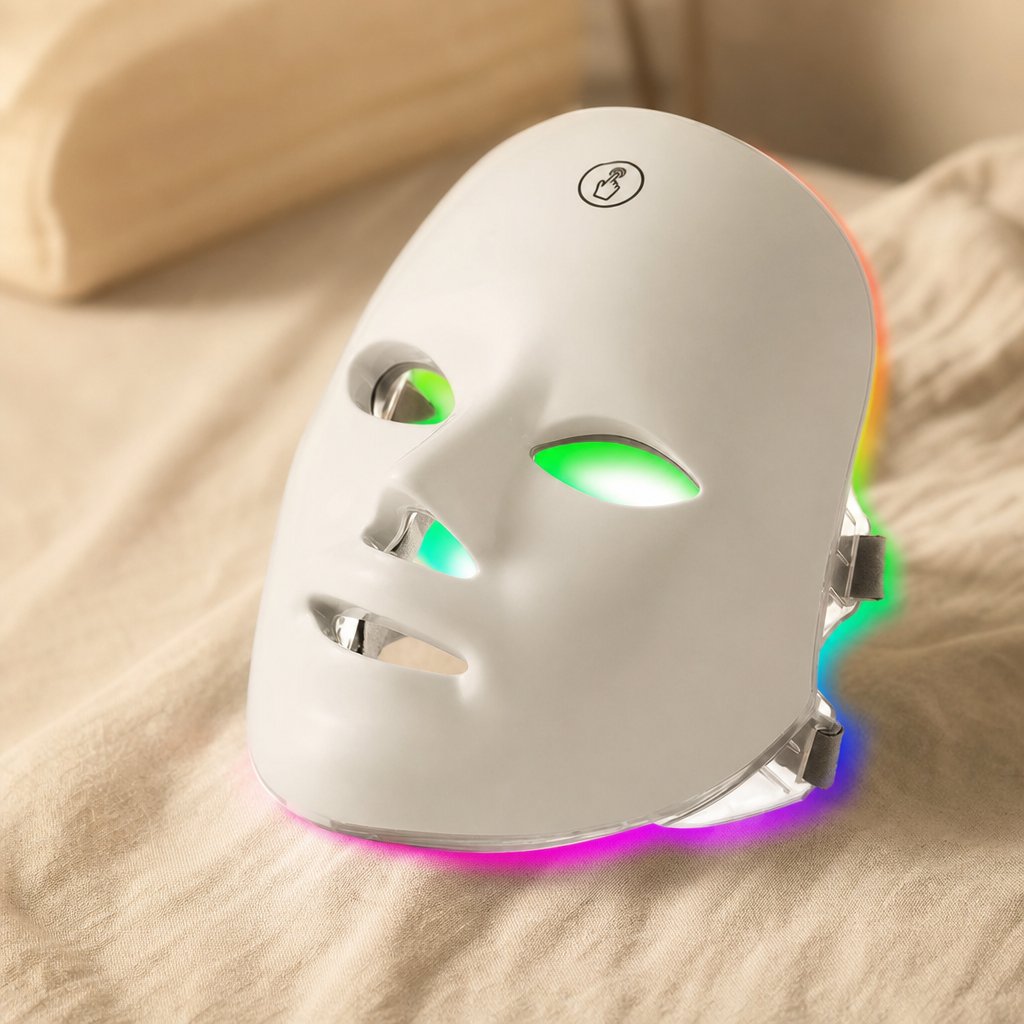 LED Red Light Therapy Face Mask 7 Color - Neck Anti-Aging Skin Tightening Lifting Whitening Bio Light Beauty Home Device