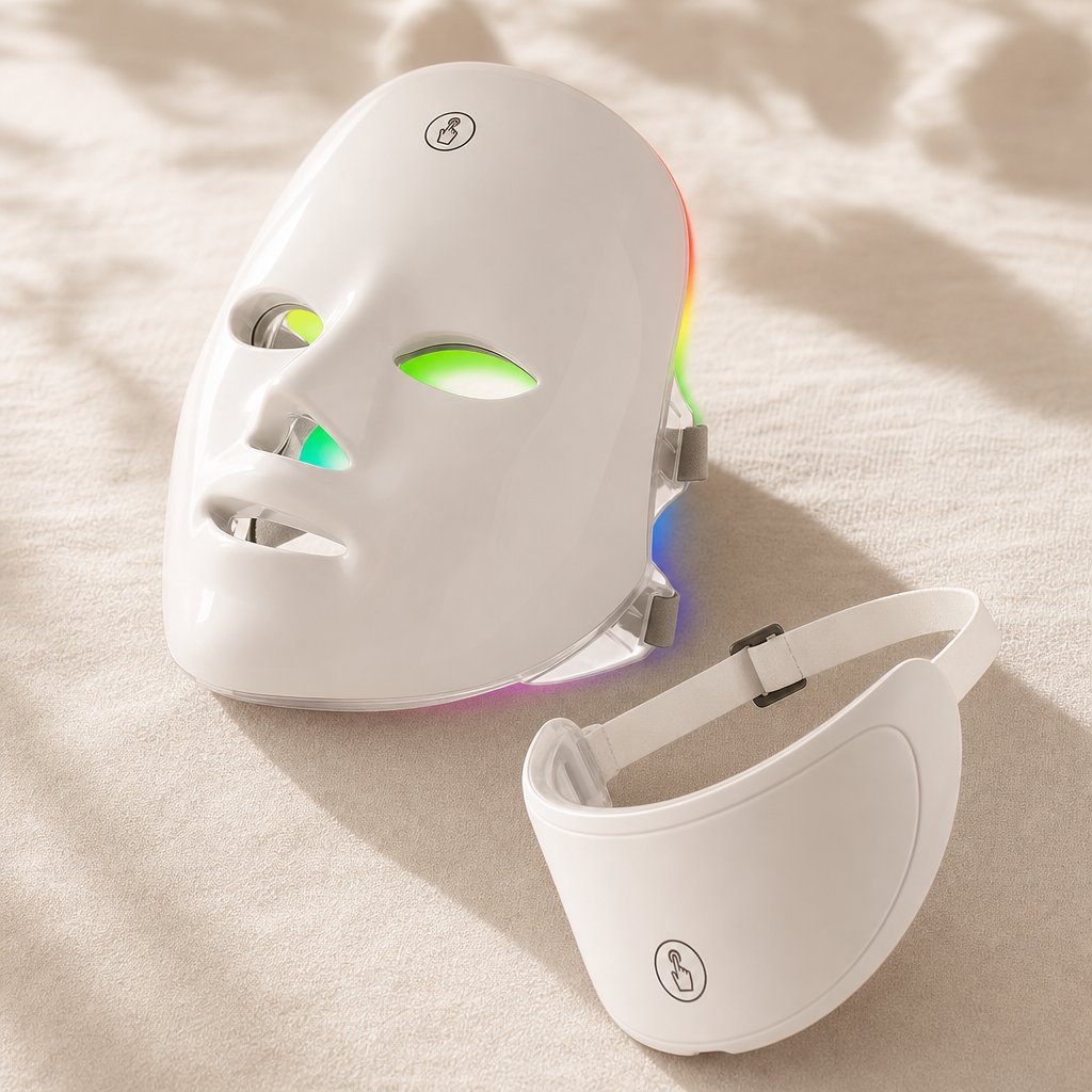 LED Red Light Therapy Face Mask 7 Color - Neck Anti-Aging Skin Tightening Lifting Whitening Bio Light Beauty Home Device