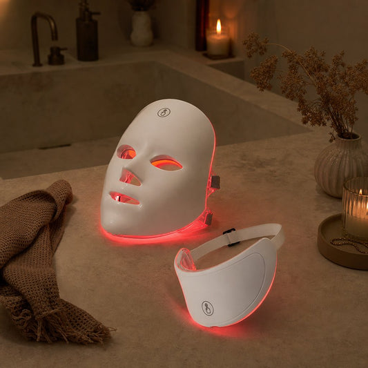 LED Red Light Therapy Face Mask 7 Color - Neck Anti-Aging Skin Tightening Lifting Whitening Bio Light Beauty Home Device