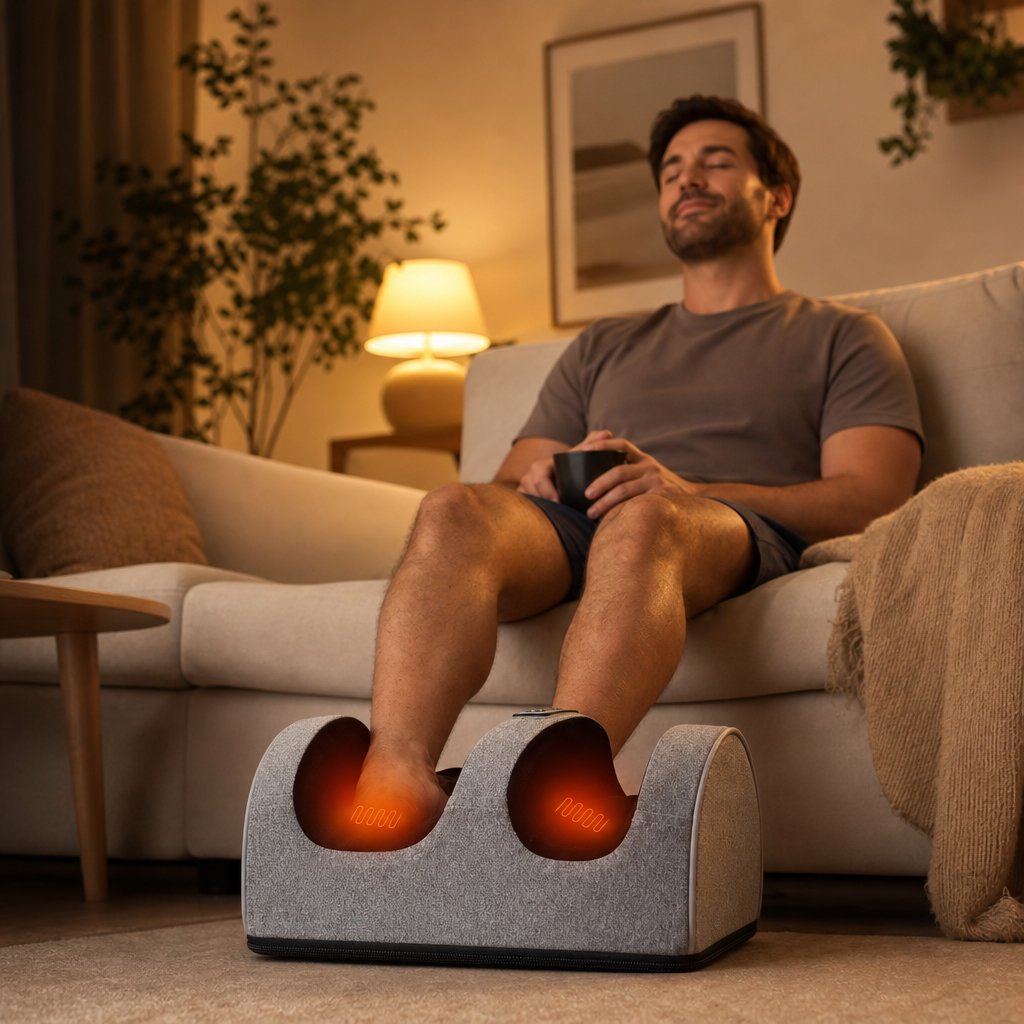 Electric Foot Massager Machine Kneading - Heating Home Leg Relaxation Plantar Fasciitis Relief Foot Massage Gift