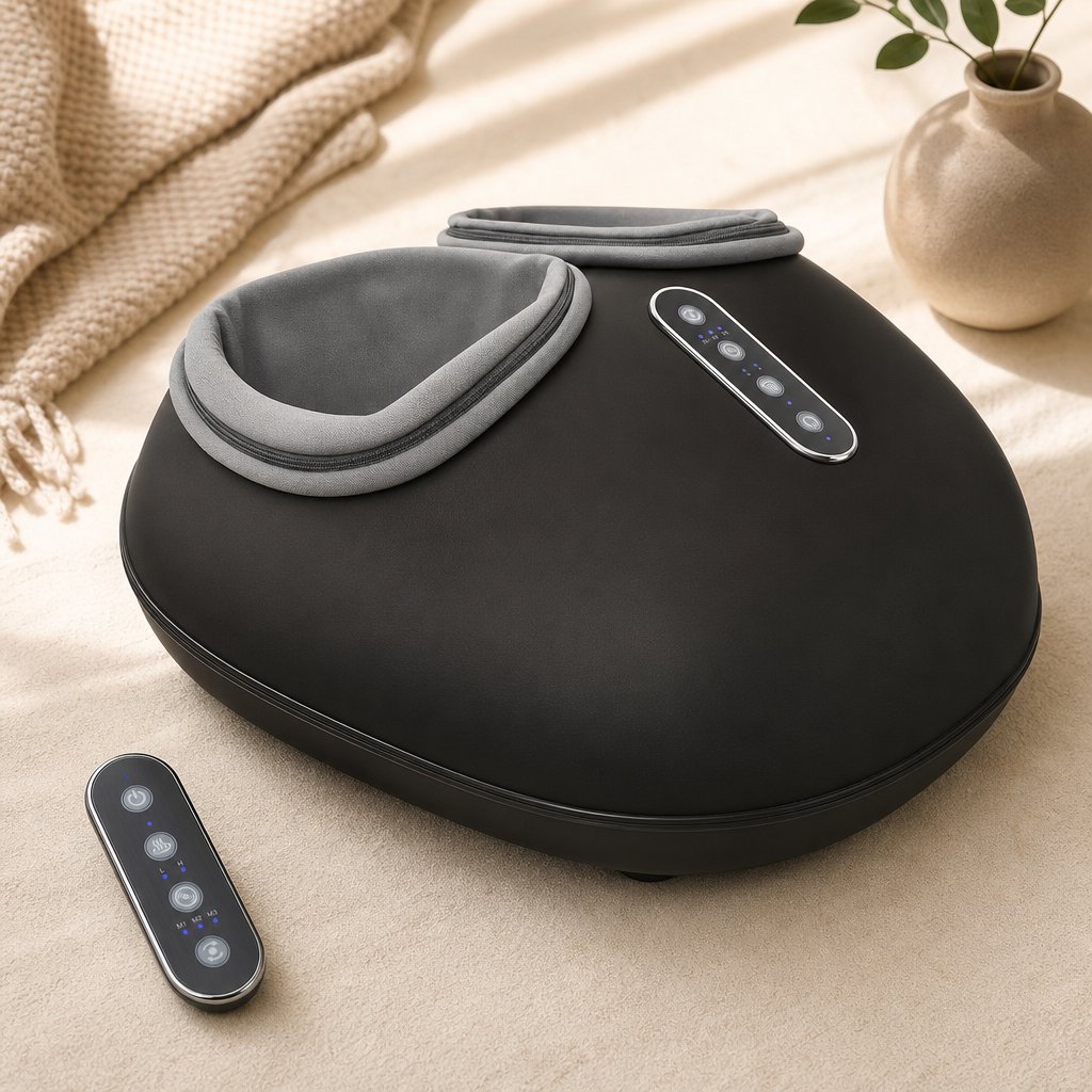 Electric Foot Massager Shiatsu - Heat Roller Muscle Relaxation Plantar Fasciitis Relief Kneading Reflexology Machine
