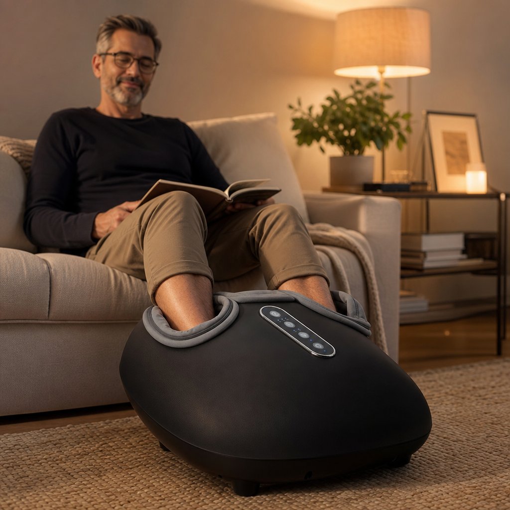 Electric Foot Massager Shiatsu - Heat Roller Muscle Relaxation Plantar Fasciitis Relief Kneading Reflexology Machine