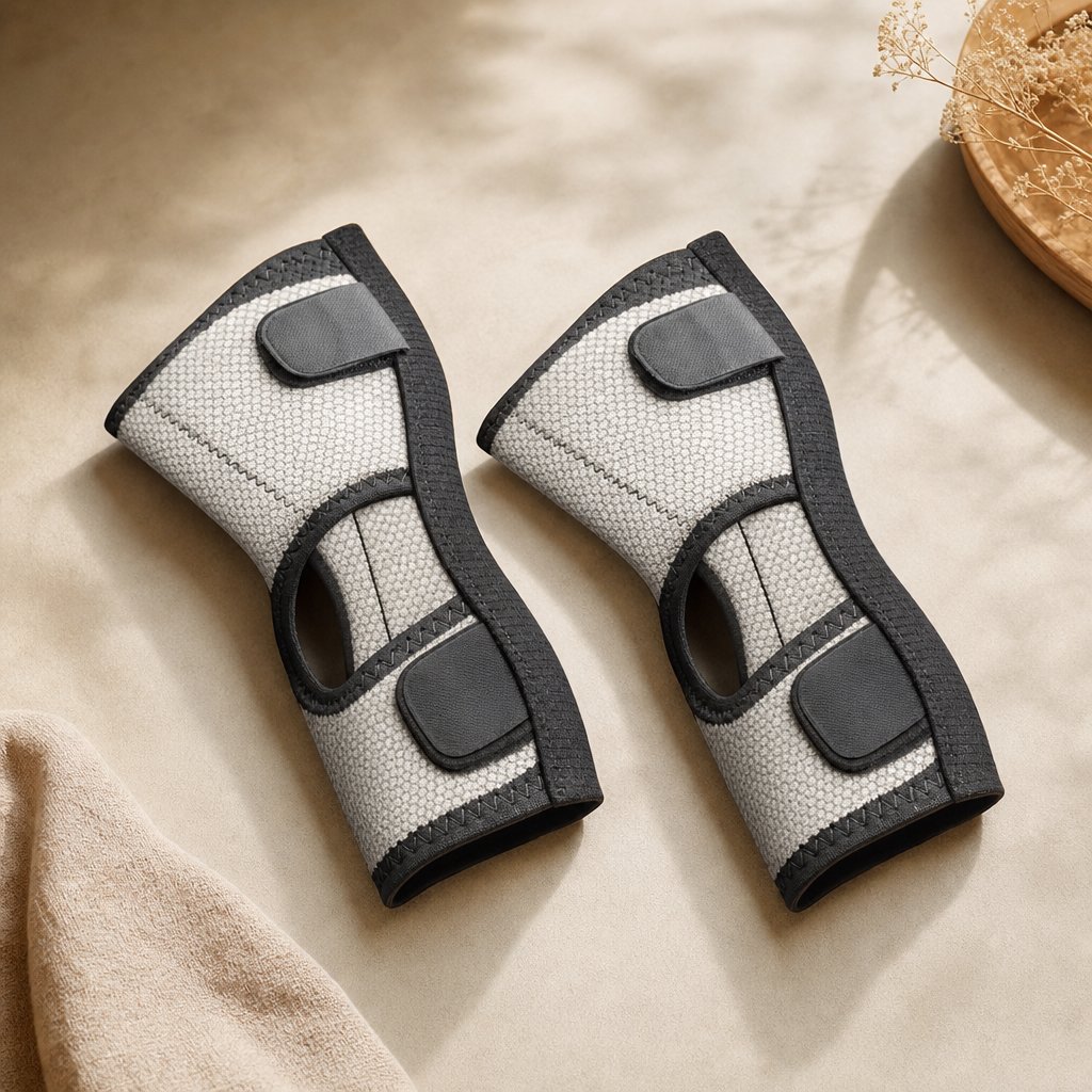 Knee Brace Compression Sleeve 2 Pack - Charcoal Technology Warmth Men Women Breathable One Size Running Recovery