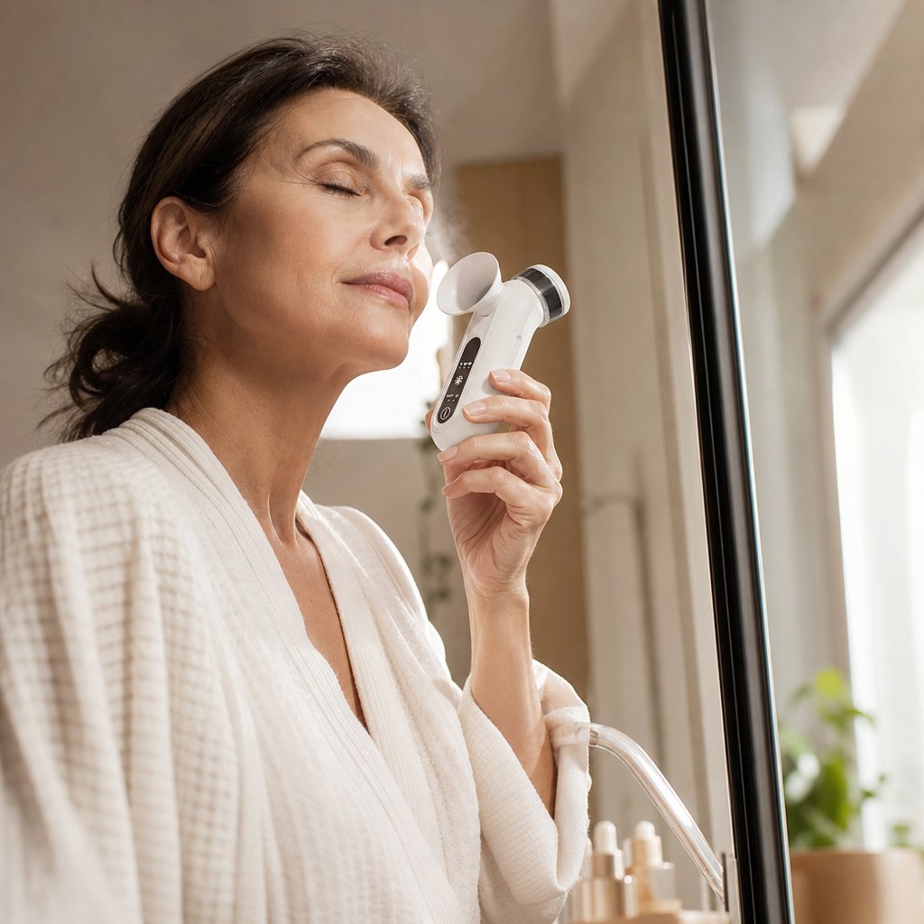 Eye Steamer Device Dry Eye Relief - Portable Nano Mist Sprayer Moisturize Eyelid Warm Steam Eye Care Facial Humidifier