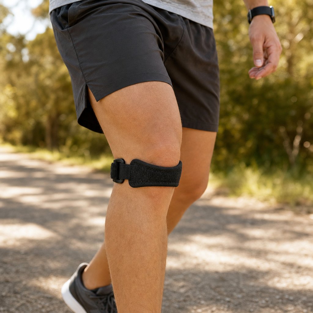 Knee Tendon Strap Silicone Gel Patellar - Adjustable Kneecap Protector Running Cycling Gym Sports Pain Relief Support