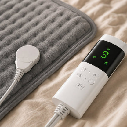 Electric Heating Pad for Back Pain Relief - 9 Heat Settings 4 Timers Soft Plush USB Washable Neck Shoulder Cramp Therapy