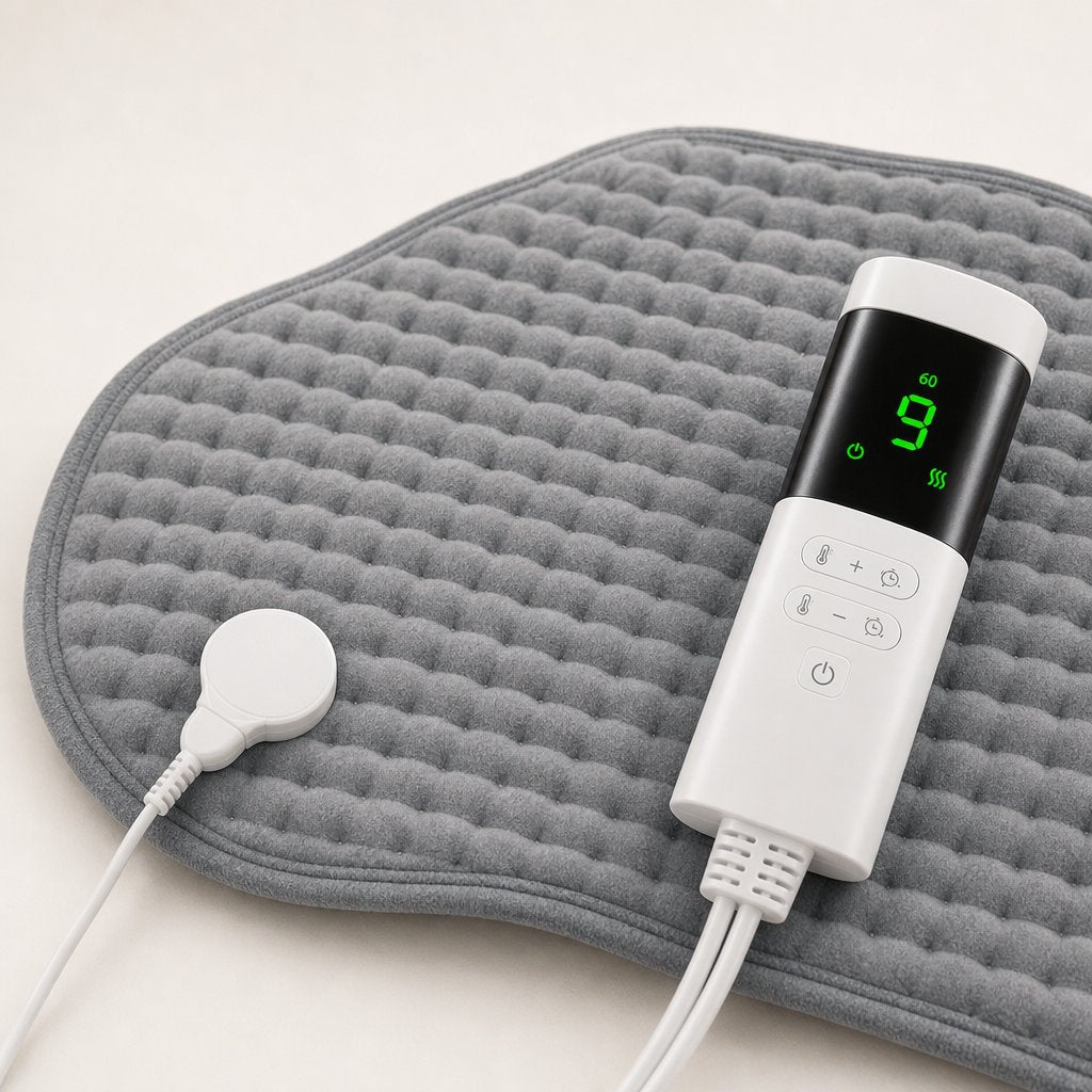 Electric Heating Pad for Back Pain Relief - 9 Heat Settings 4 Timers Soft Plush USB Washable Neck Shoulder Cramp Therapy