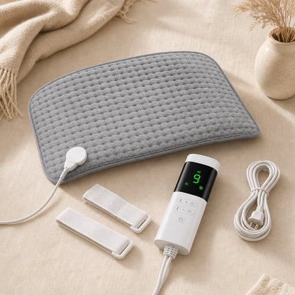 Electric Heating Pad for Back Pain Relief - 9 Heat Settings 4 Timers Soft Plush USB Washable Neck Shoulder Cramp Therapy