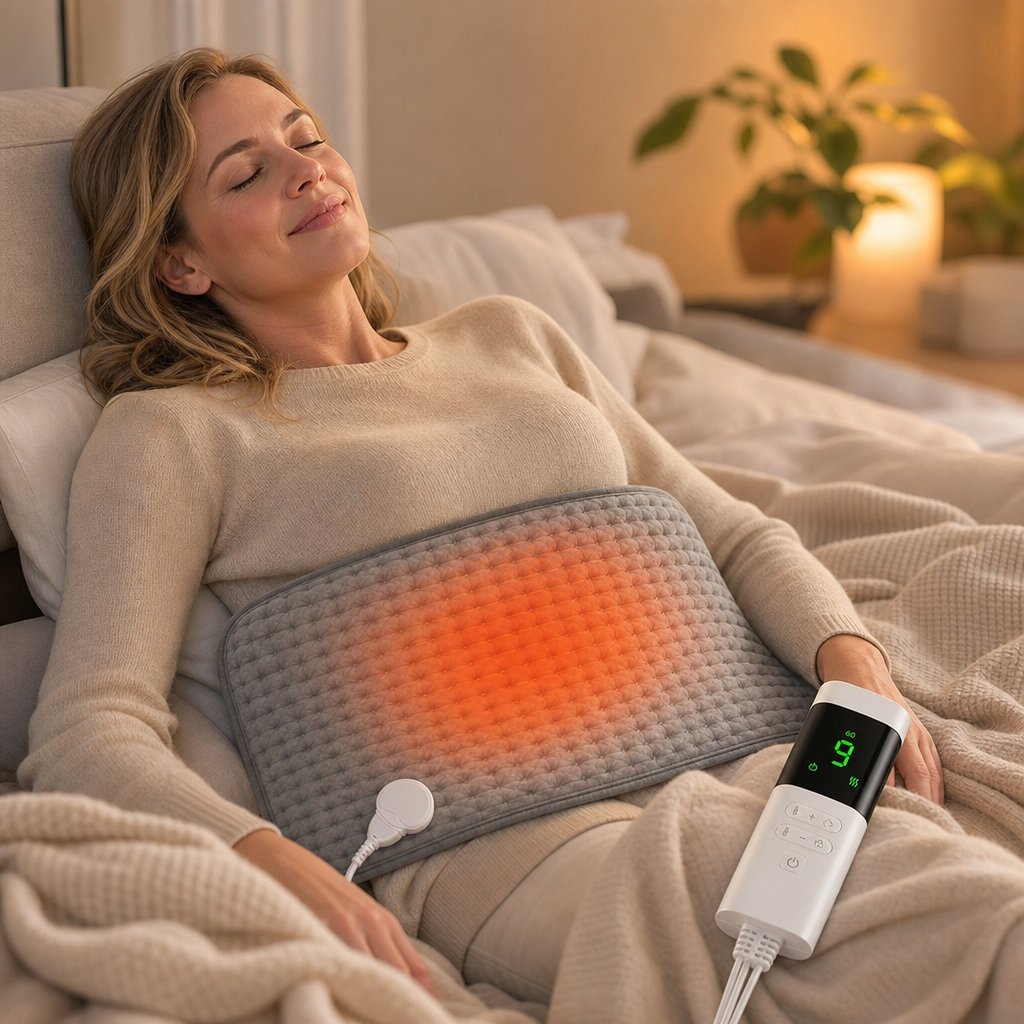Electric Heating Pad for Back Pain Relief - 9 Heat Settings 4 Timers Soft Plush USB Washable Neck Shoulder Cramp Therapy