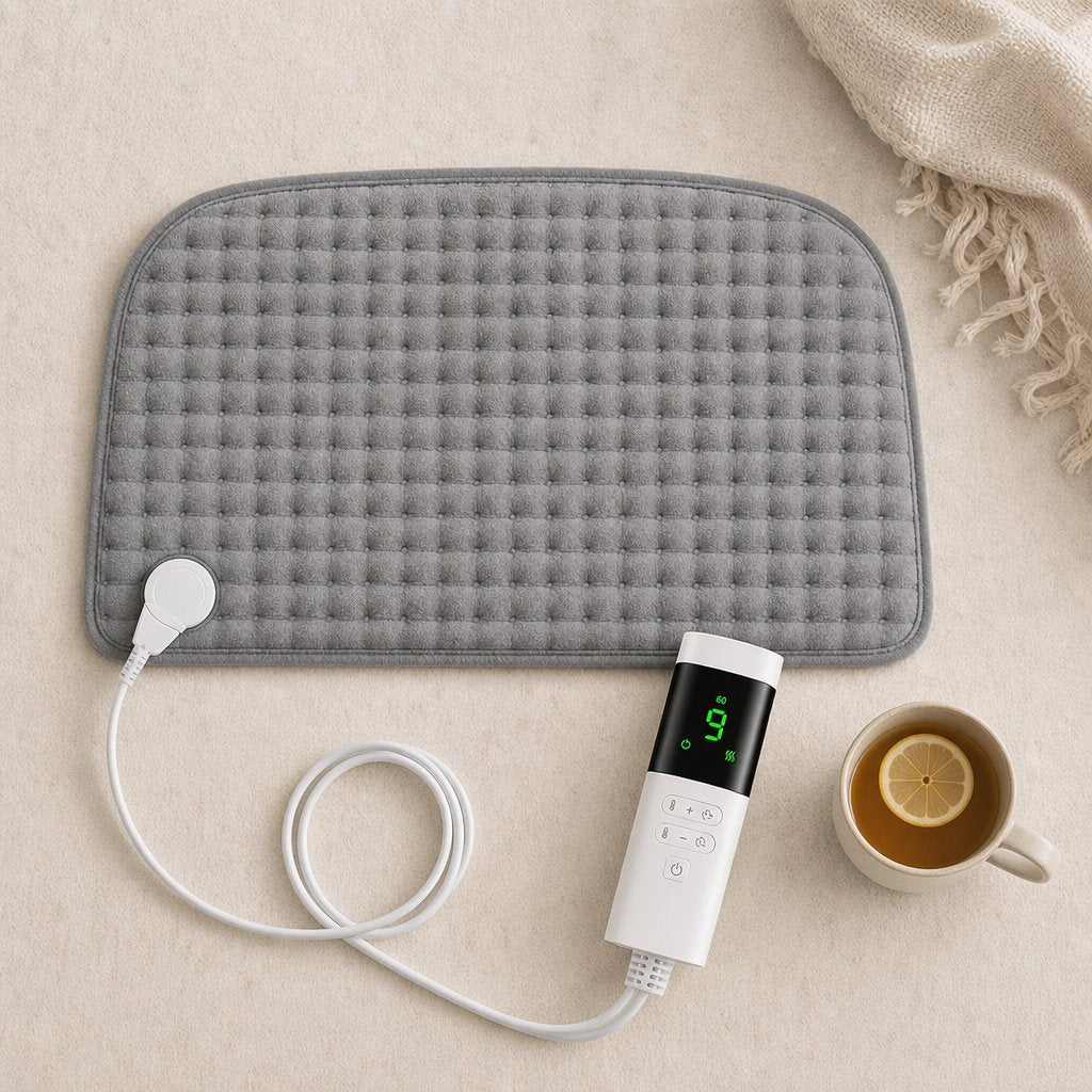 Electric Heating Pad for Back Pain Relief - 9 Heat Settings 4 Timers Soft Plush USB Washable Neck Shoulder Cramp Therapy