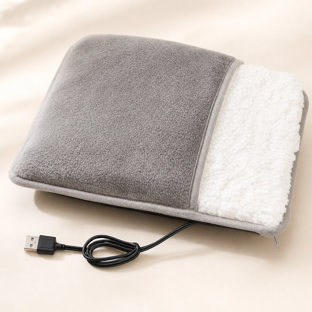 Electric Foot Heating Pad USB - Constant Temperature Heated Slippers Feet Warmer Flannel Home Office Bedroom Winter