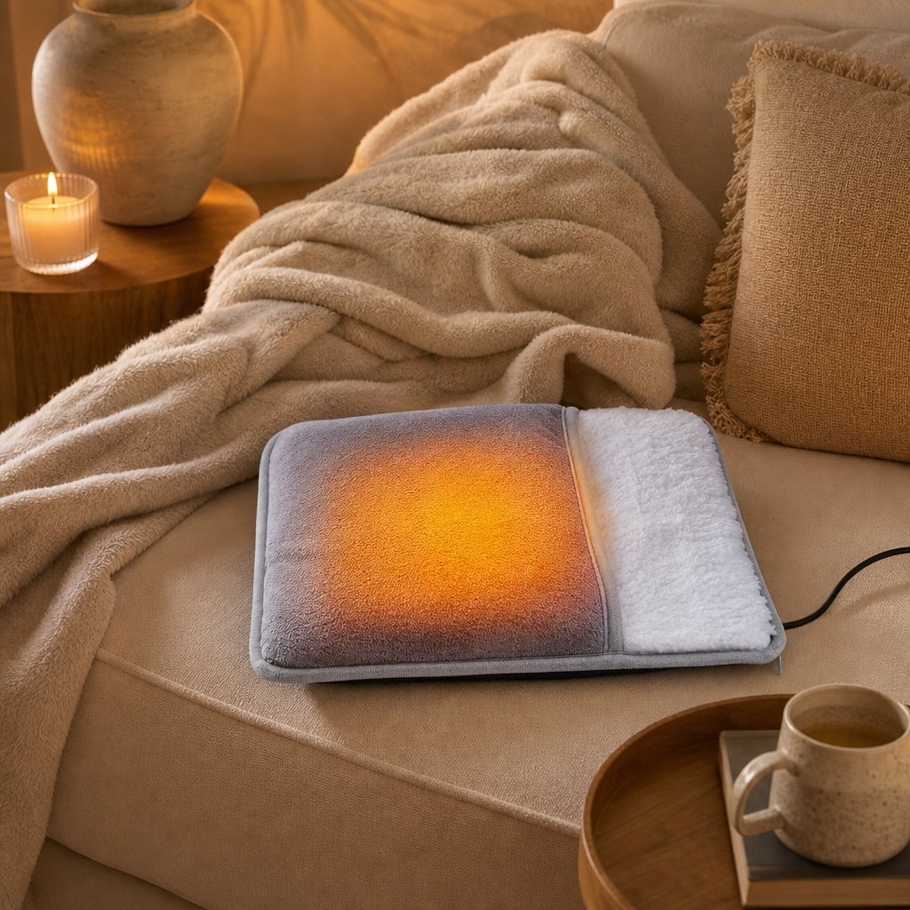 Electric Foot Heating Pad USB - Constant Temperature Heated Slippers Feet Warmer Flannel Home Office Bedroom Winter