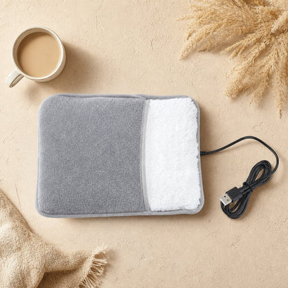 Electric Foot Heating Pad USB - Constant Temperature Heated Slippers Feet Warmer Flannel Home Office Bedroom Winter
