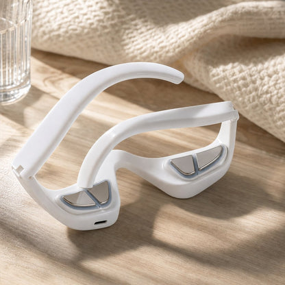 Eye Massager EMS Dark Circles Reduction - 4 Modes Eye Bag Removal Anti-Wrinkle Fatigue Relief Red Light Wearable Device