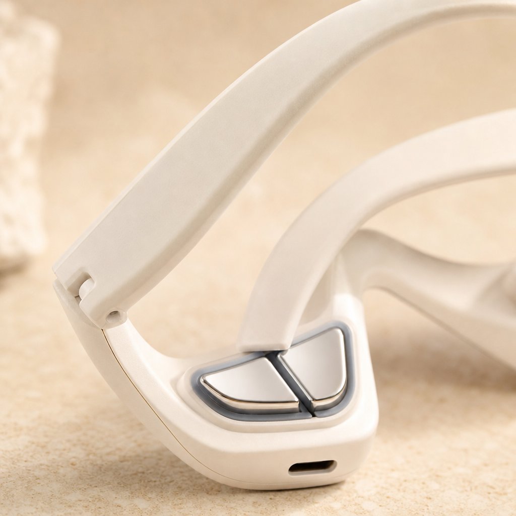 Eye Massager EMS Dark Circles Reduction - 4 Modes Eye Bag Removal Anti-Wrinkle Fatigue Relief Red Light Wearable Device