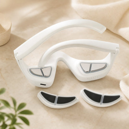 Eye Massager EMS Dark Circles Reduction - 4 Modes Eye Bag Removal Anti-Wrinkle Fatigue Relief Red Light Wearable Device