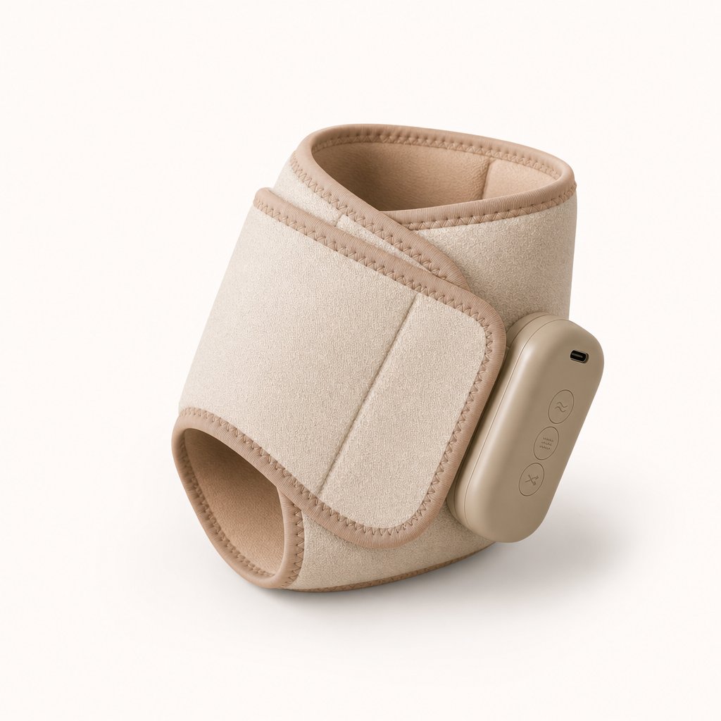 Electric Heated Ankle Wrist Massager - Vibration Heat Therapy Joint Relaxation Portable Rechargeable Left Right Limb