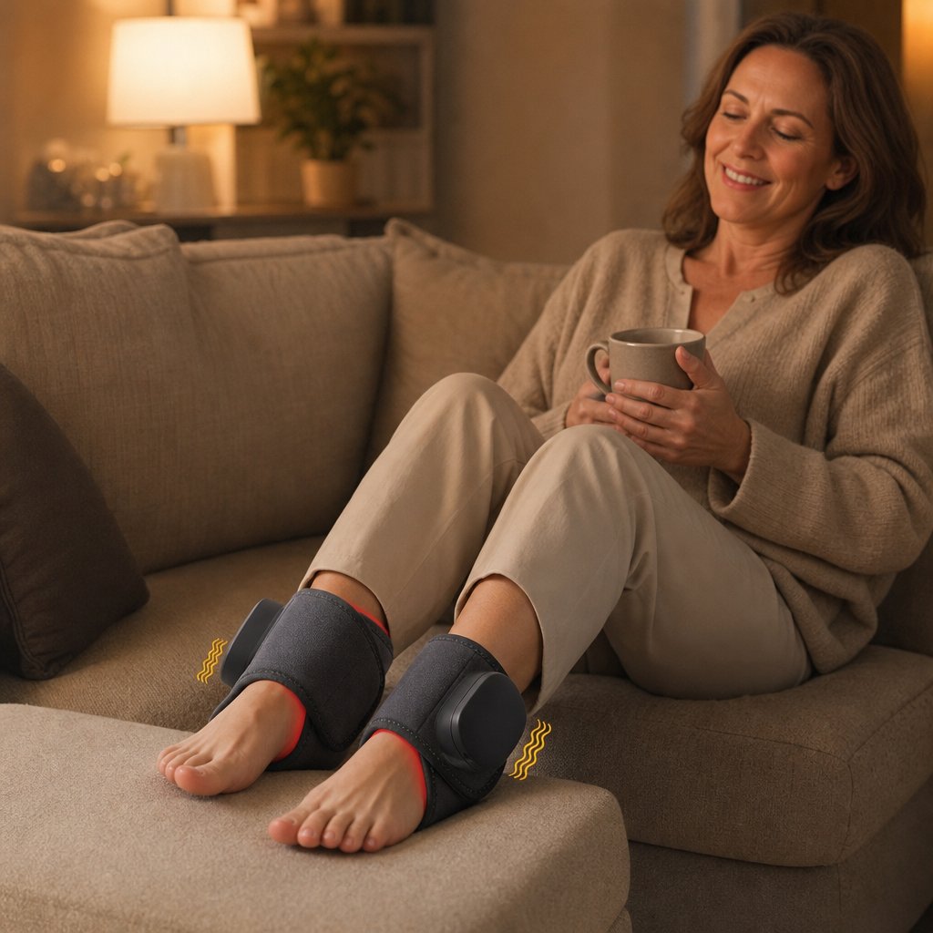 Electric Heated Ankle Wrist Massager - Vibration Heat Therapy Joint Relaxation Portable Rechargeable Left Right Limb