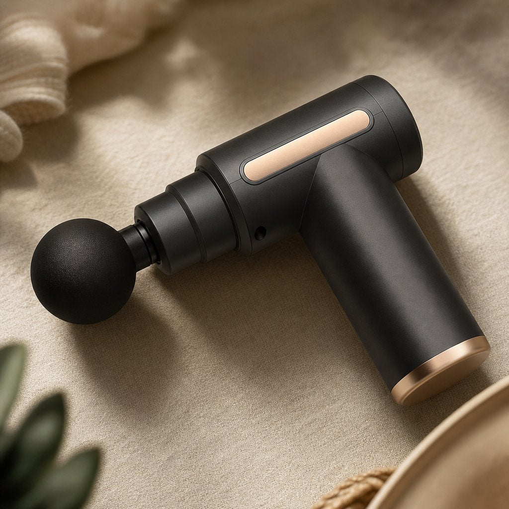 Percussion Massage Gun Professional 99 Speed - Deep Tissue Neck Back Muscle LCD Touchscreen AI Smart Chip 4 Heads