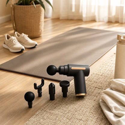 Percussion Massage Gun Professional 99 Speed - Deep Tissue Neck Back Muscle LCD Touchscreen AI Smart Chip 4 Heads