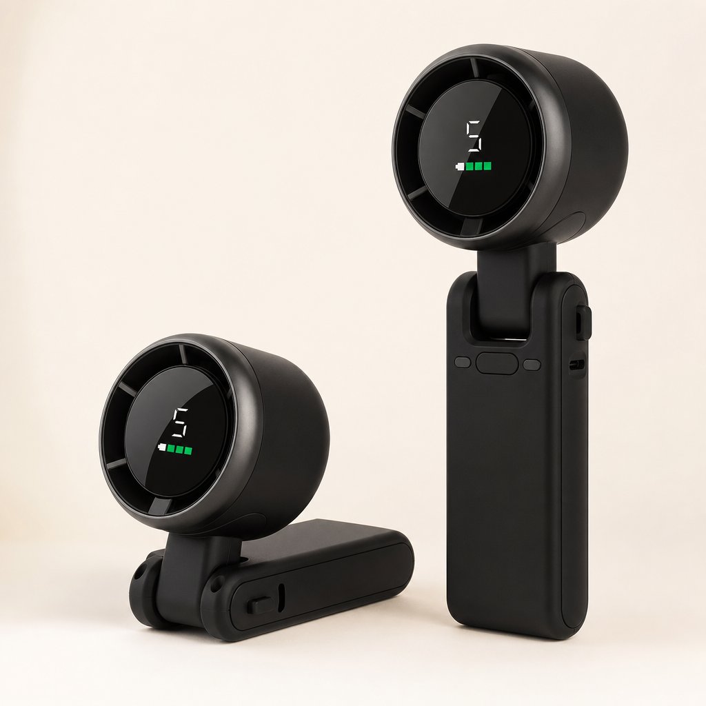 Portable Mini Fan 3-in-1 USB Rechargeable - 5 Speed 3600mAh Battery Travel Desktop Personal Cooling Fan