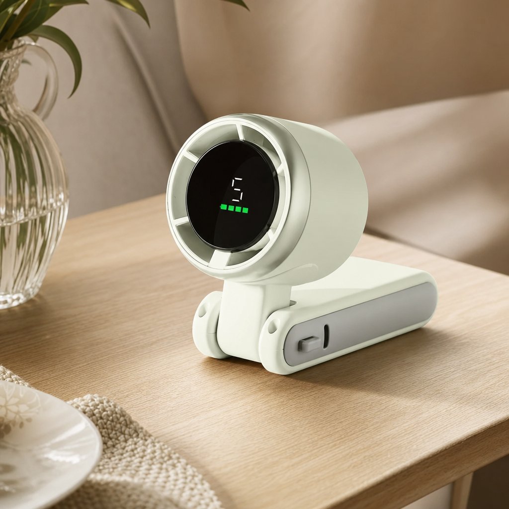 Portable Mini Fan 3-in-1 USB Rechargeable - 5 Speed 3600mAh Battery Travel Desktop Personal Cooling Fan