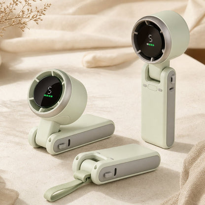 Portable Mini Fan 3-in-1 USB Rechargeable - 5 Speed 3600mAh Battery Travel Desktop Personal Cooling Fan