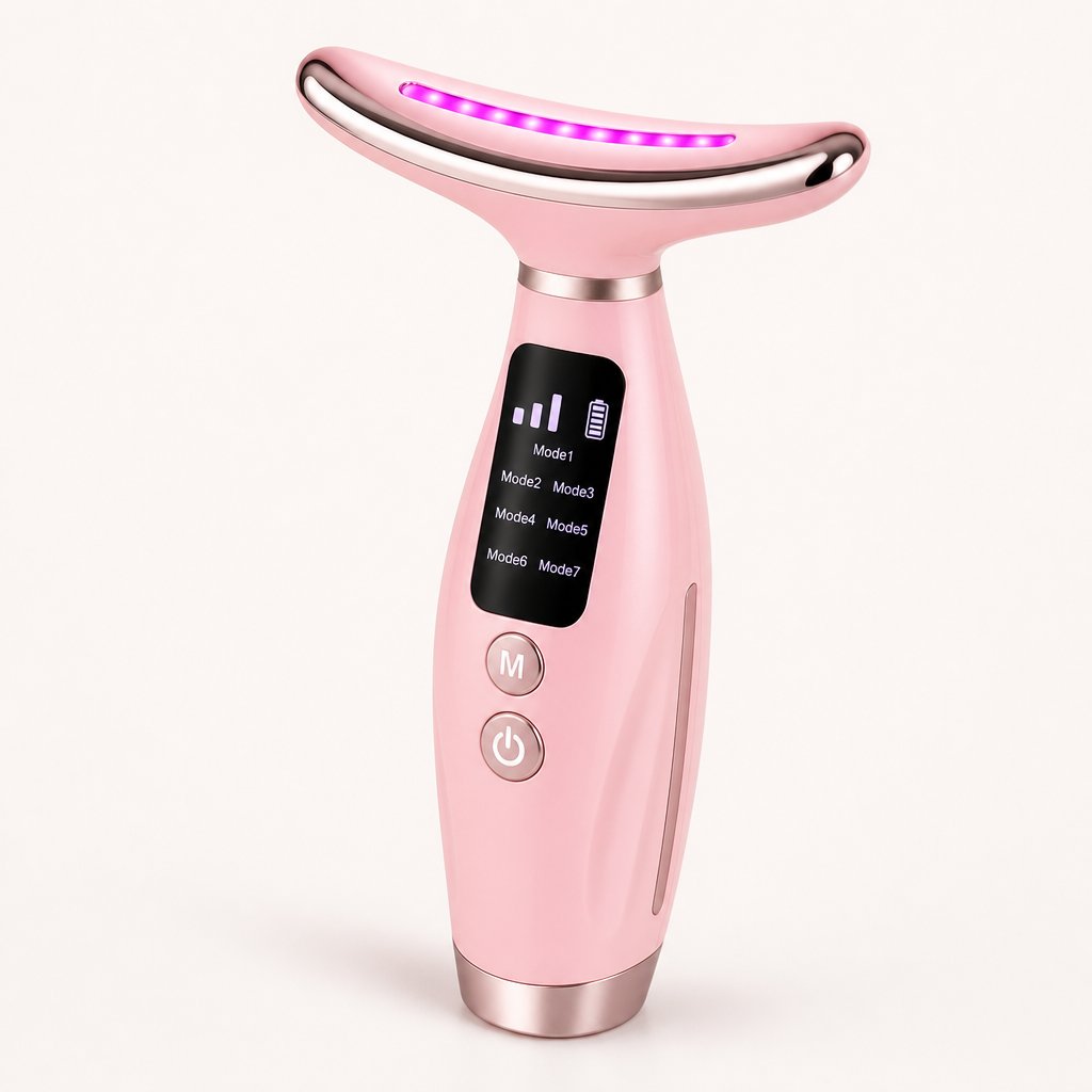 EMS Facial Massager 7 Color LED - Microcurrent Neck Face Beauty Device Vibrating Skin Rejuvenation Anti-Aging Toning
