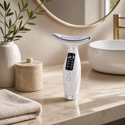 EMS Facial Massager 7 Color LED - Microcurrent Neck Face Beauty Device Vibrating Skin Rejuvenation Anti-Aging Toning