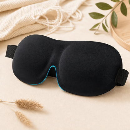 3D Sleep Eye Mask Memory Foam - Soft Blackout Blindfold Travel Sleeping Aid Light Block Adjustable Strap Lightweight