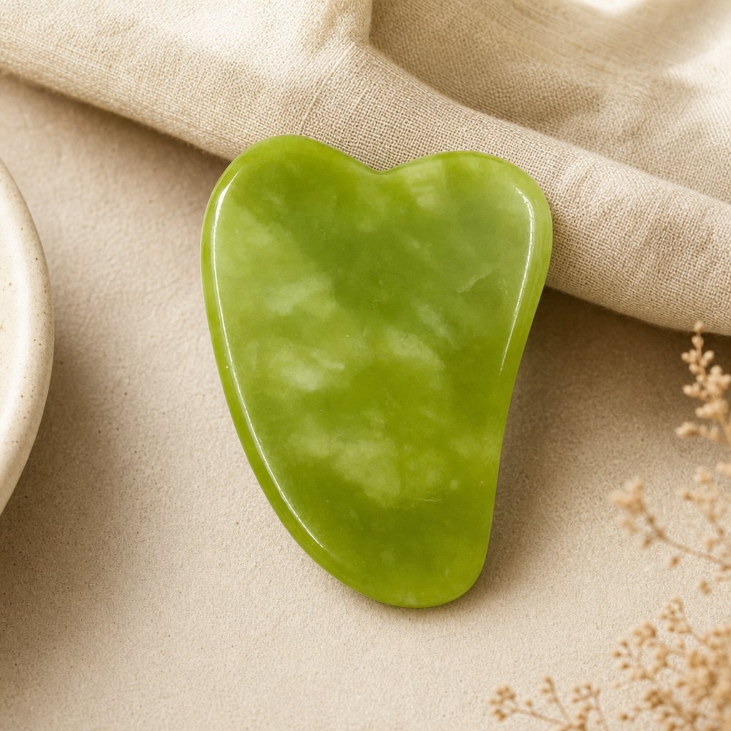 Jade Roller Gua Sha Set Face - Natural Stone Facial Massager Anti-Aging Puffiness Reducer Lymphatic Drainage Skincare Tool